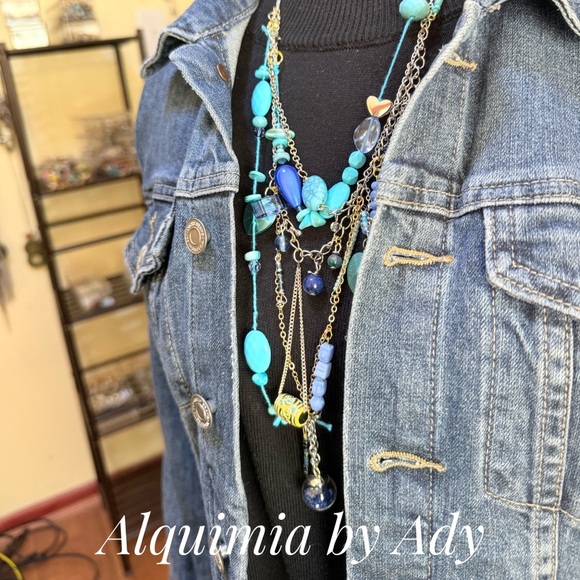 Alquimia Jewelry - Alquimia Turquoise and Gold Multi-Layer Necklace
